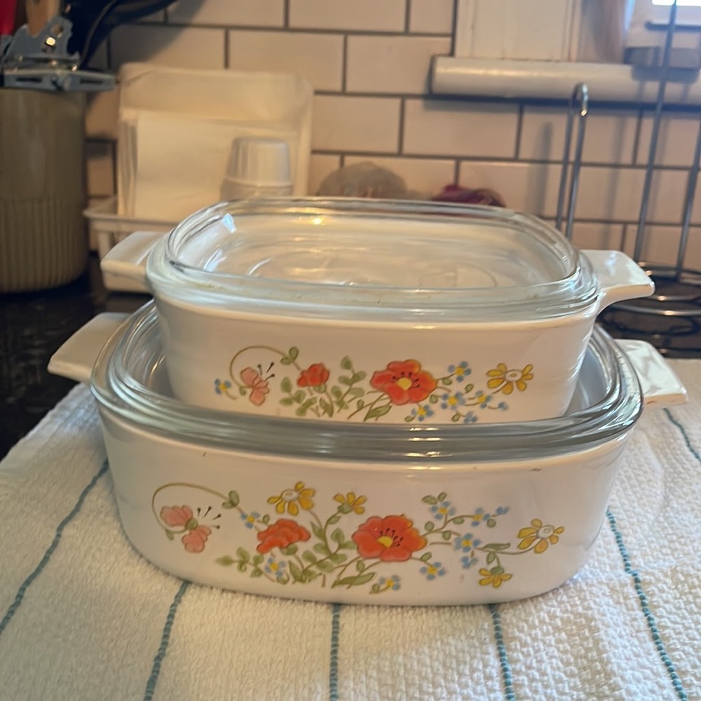 2 casserole dishes with lids